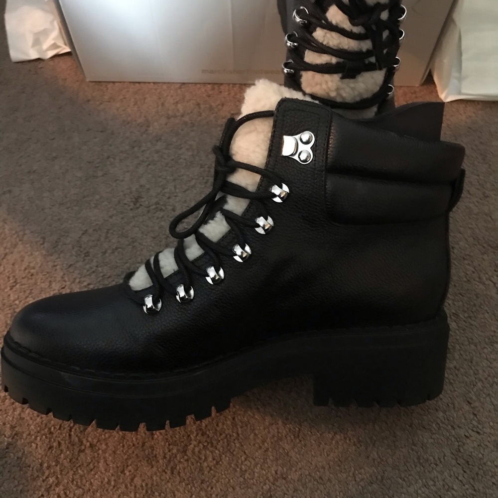 Marc Fisher Black Lace Up Boots